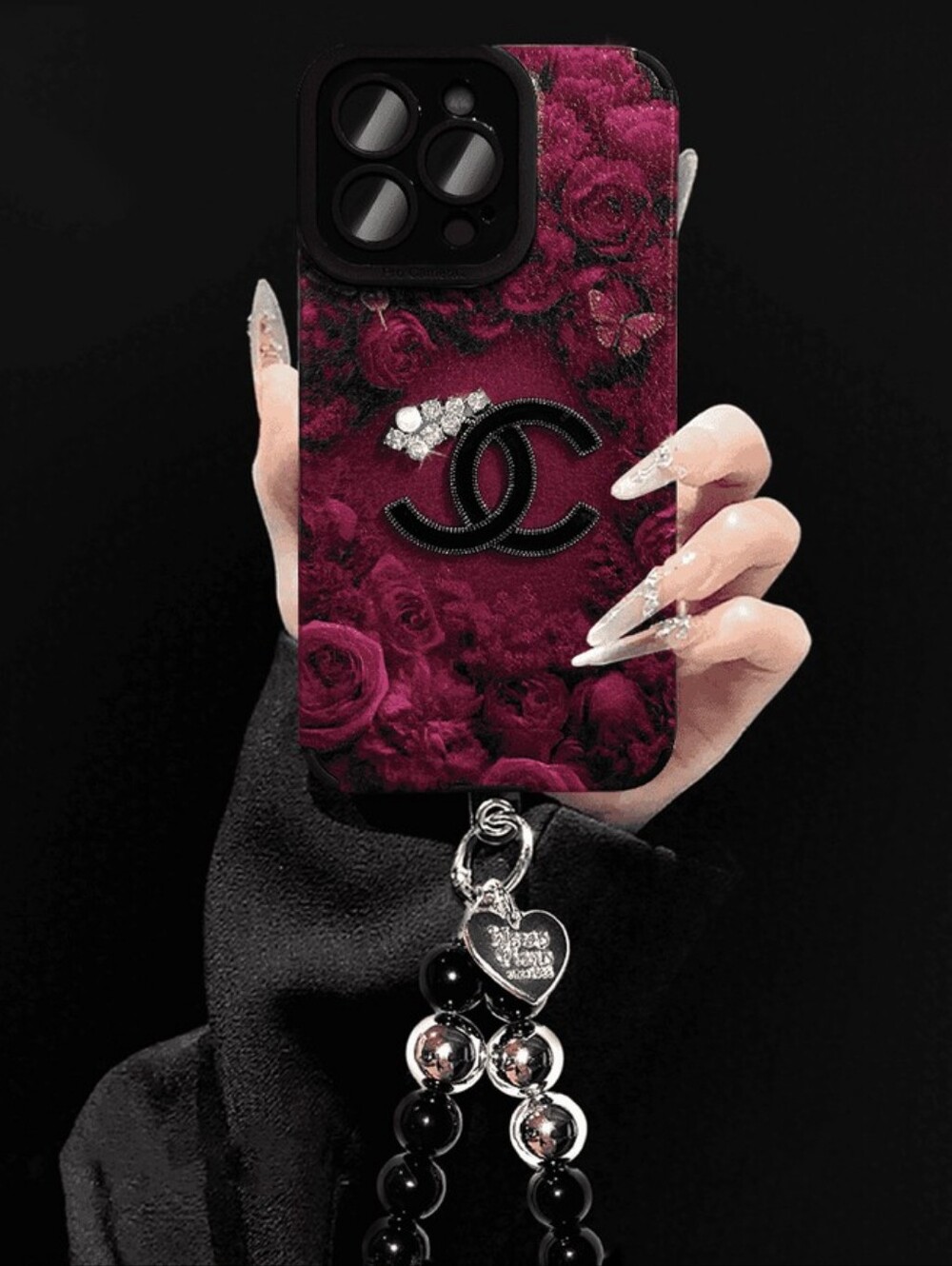 Luxury Fashion iPhone 16 Pro Case With Beaded Phone Strap